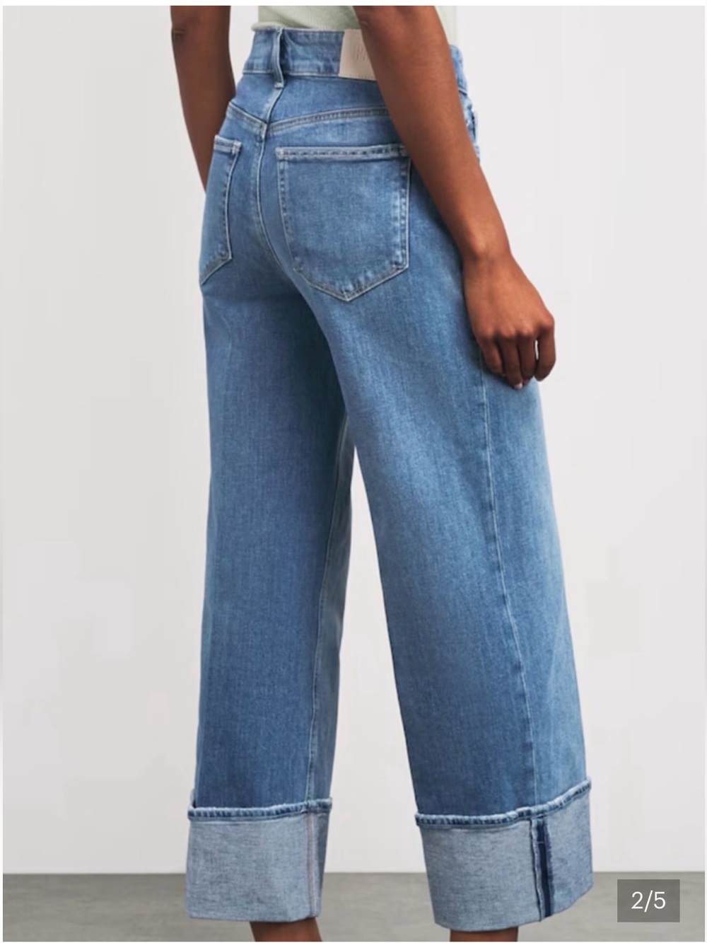 PAIGE Sasha Ankle Wide-Leg Cuff Jeans - Picture 2 of 11